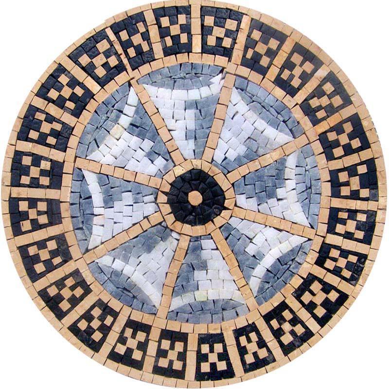 Mosaic Art Work - Gray and White Web