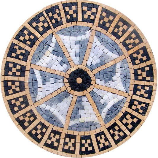 Mosaic Art Work - Gray and White Web