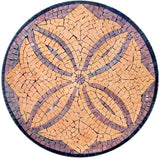 Round Marble Flower Mosaic - Citrine