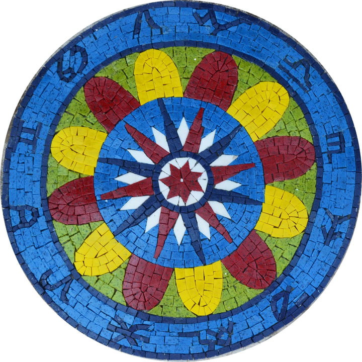 Mosaic Medallion - The Vibrant Zodiac Wheel