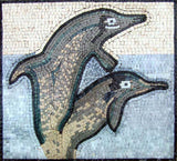 Nautical Mosaic Accent Dolphins