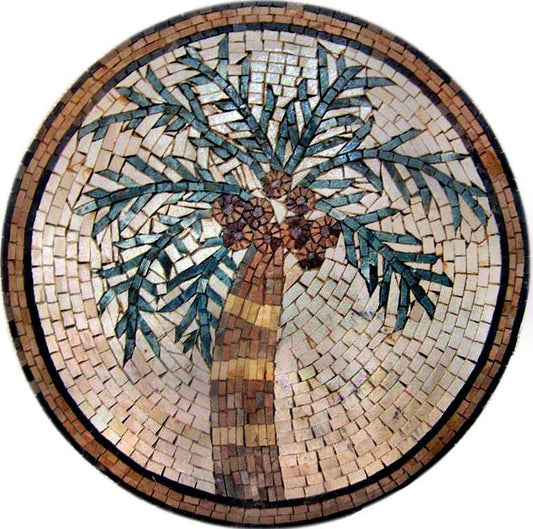Mosaic Wall Art - Palm Tree Accent