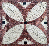 Marble Stone Square - Four Petals Mosaic