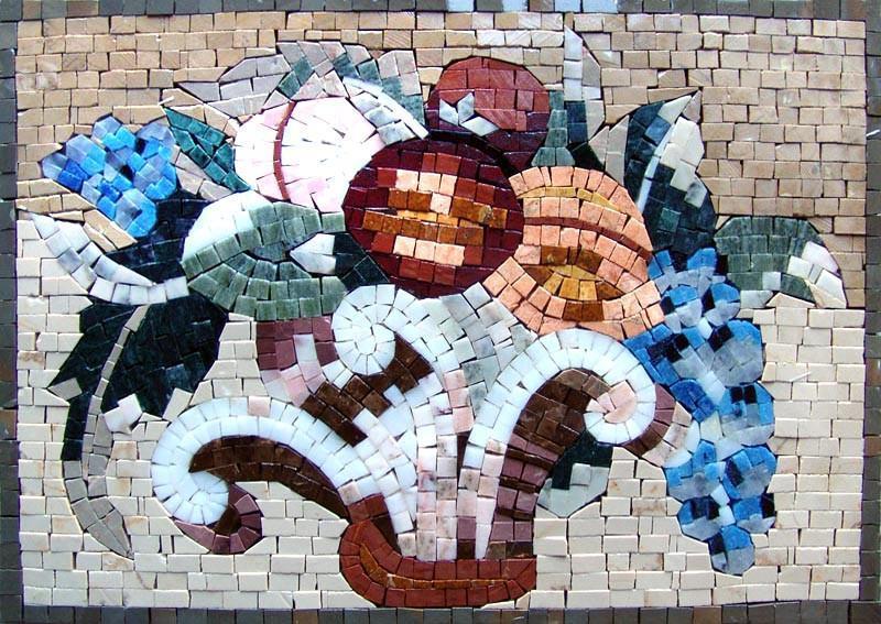 Kitchen Backsplash - Exotic Fruits and Florals Mosaic