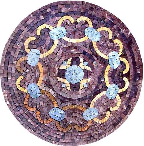 Purple Mosaic Tile Medallion - Alessa