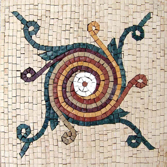 Colorful Marble Wall Art - Pinwheel Mosaic