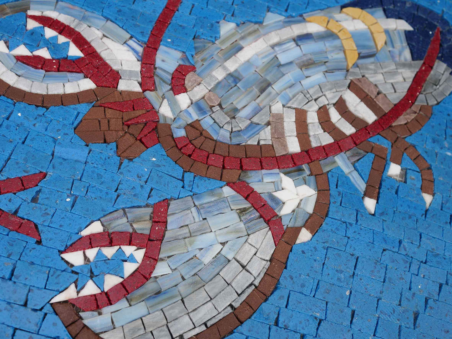 Lobster On Blue  Nautical Mosaic Art