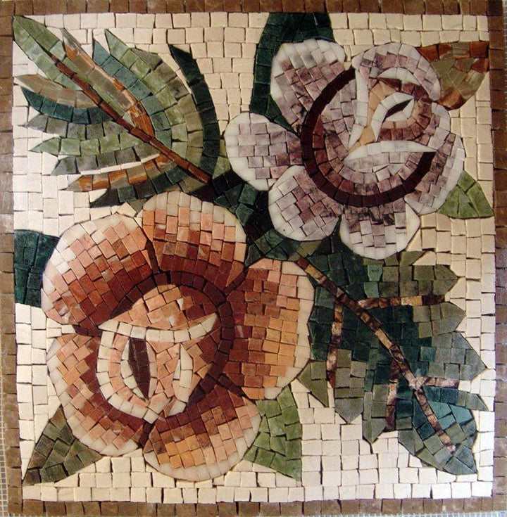 Mosaic Tile Patterns - Contrasting Roses