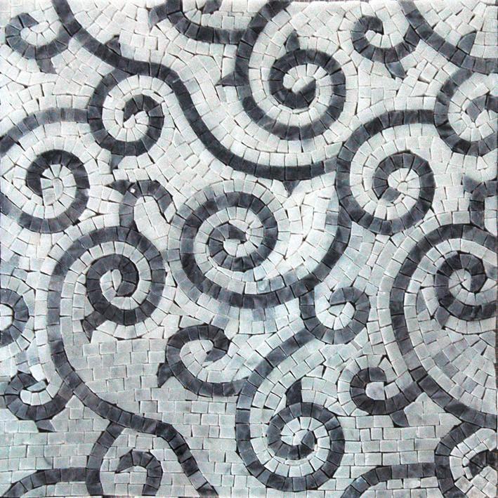 Curvy lines Accent Stone Art Mosaic Hand Made