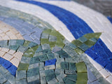 Mosaic Artwork - Patterned Waves & Turtle