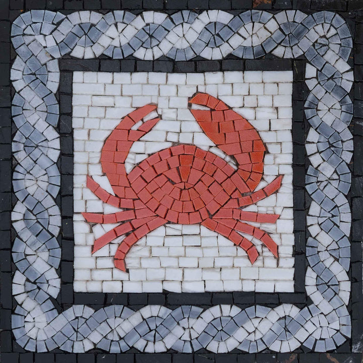 Crab On white In A Blue Frame