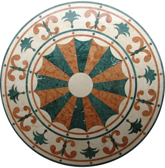 Large Round Stone Art - Mardi Gras 