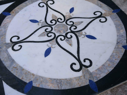 Waterjet Floral Marble Mosaic Design