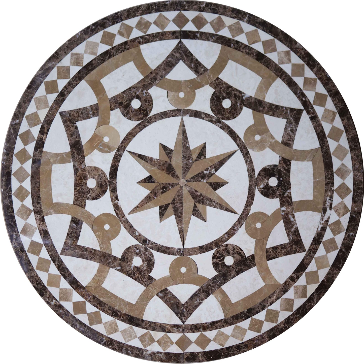 Waterjet Geometric Marble Mosaic Design