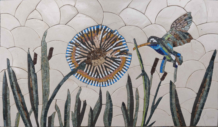 Bird Mosaic - Blue Hummingbird