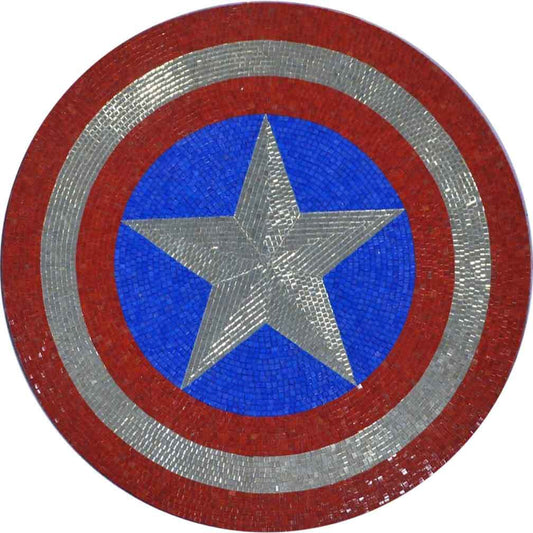 Captain America's Shield - Mosaic Medallion