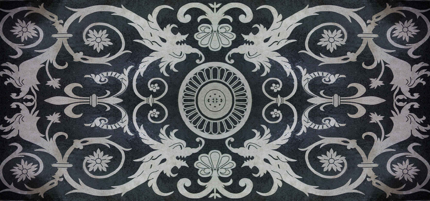 Geometric Mosaic Art - Black Rug