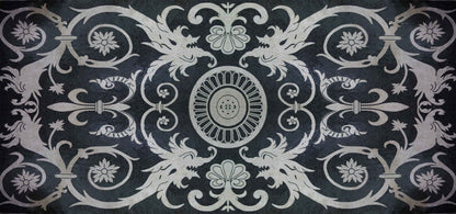 Geometric Mosaic Art - Black Rug