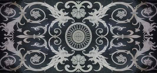 Geometric Mosaic Art - Black Rug