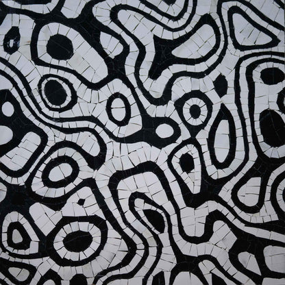 Geometric Mosaic Art - The Black & White Eyes