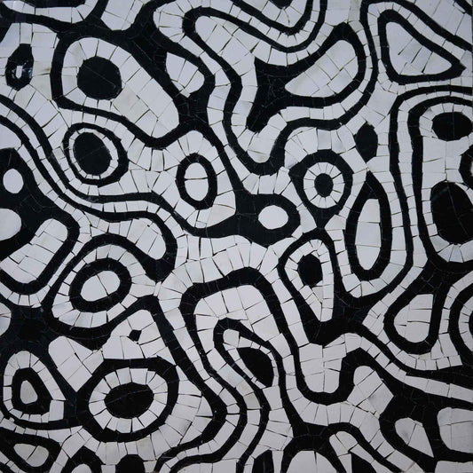 Geometric Mosaic Art - The Black & White Eyes