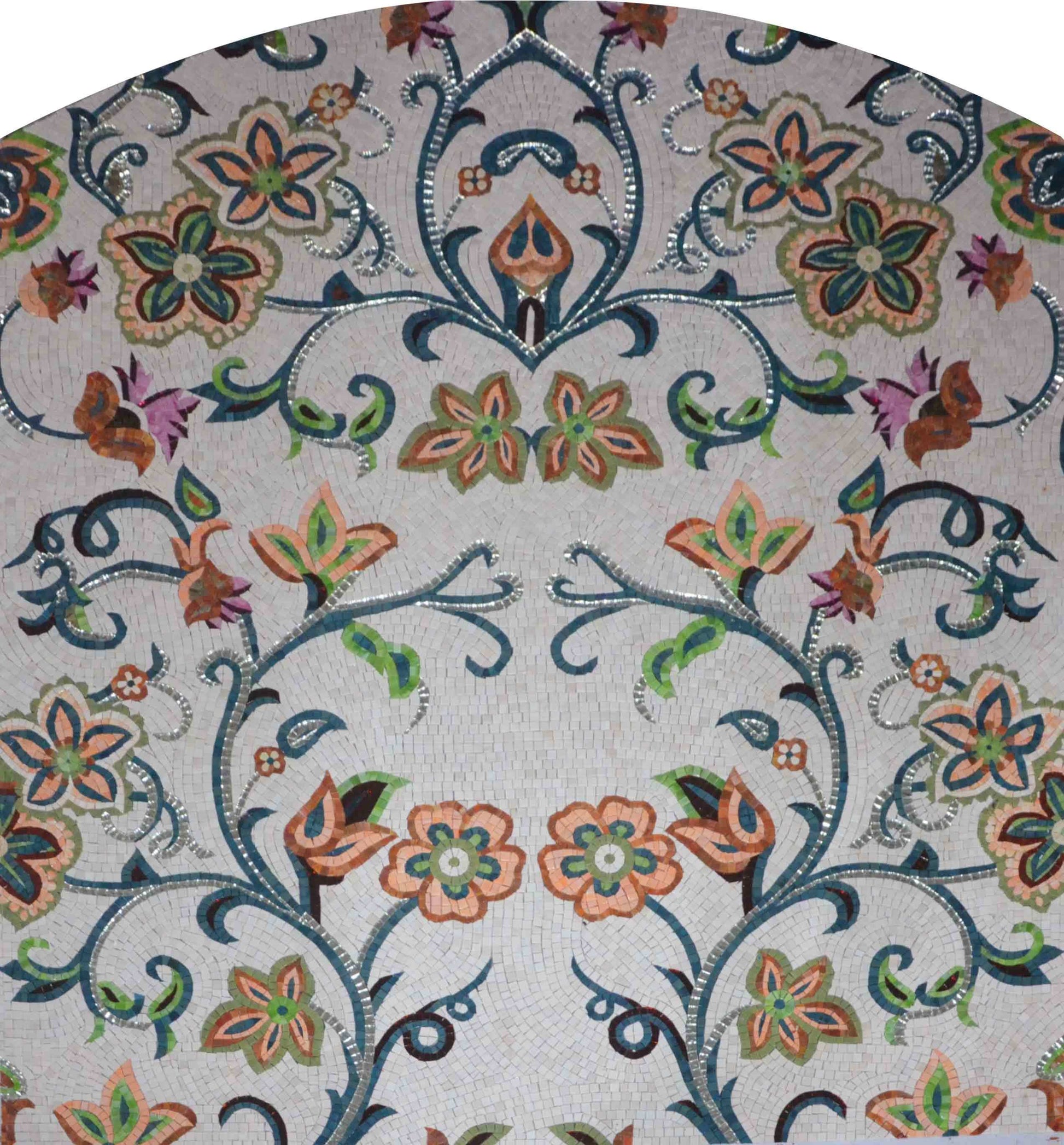 Glass Mosaic Art - Colorful Flowers