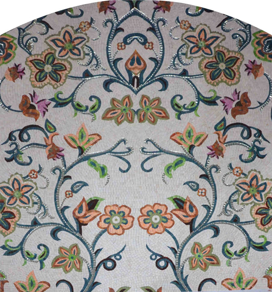 Glass Mosaic Art - Colorful Flowers