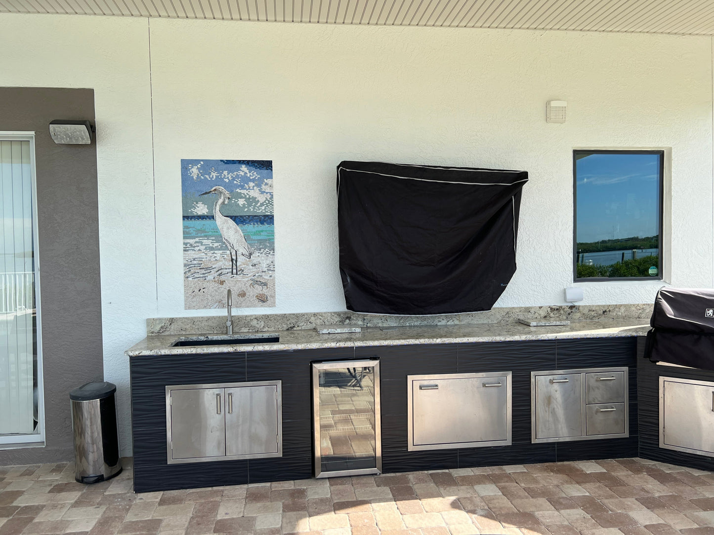 Mosaic Wall Art - White Egret