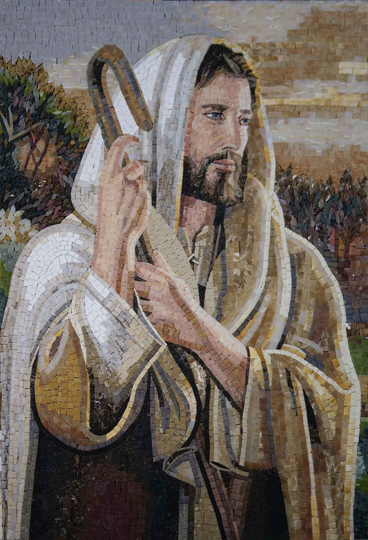 Jesus Mosaic Art - The Shepherd