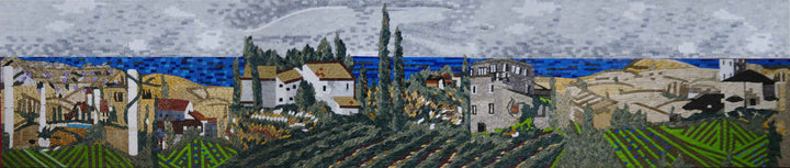 Landscape Mosaic Art - Tuscan Village