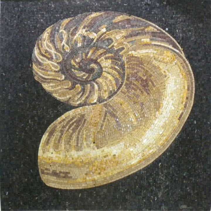 Mosaic Art - Golden Seashell