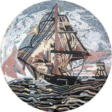 Sailing Ship Medallion Mosaic