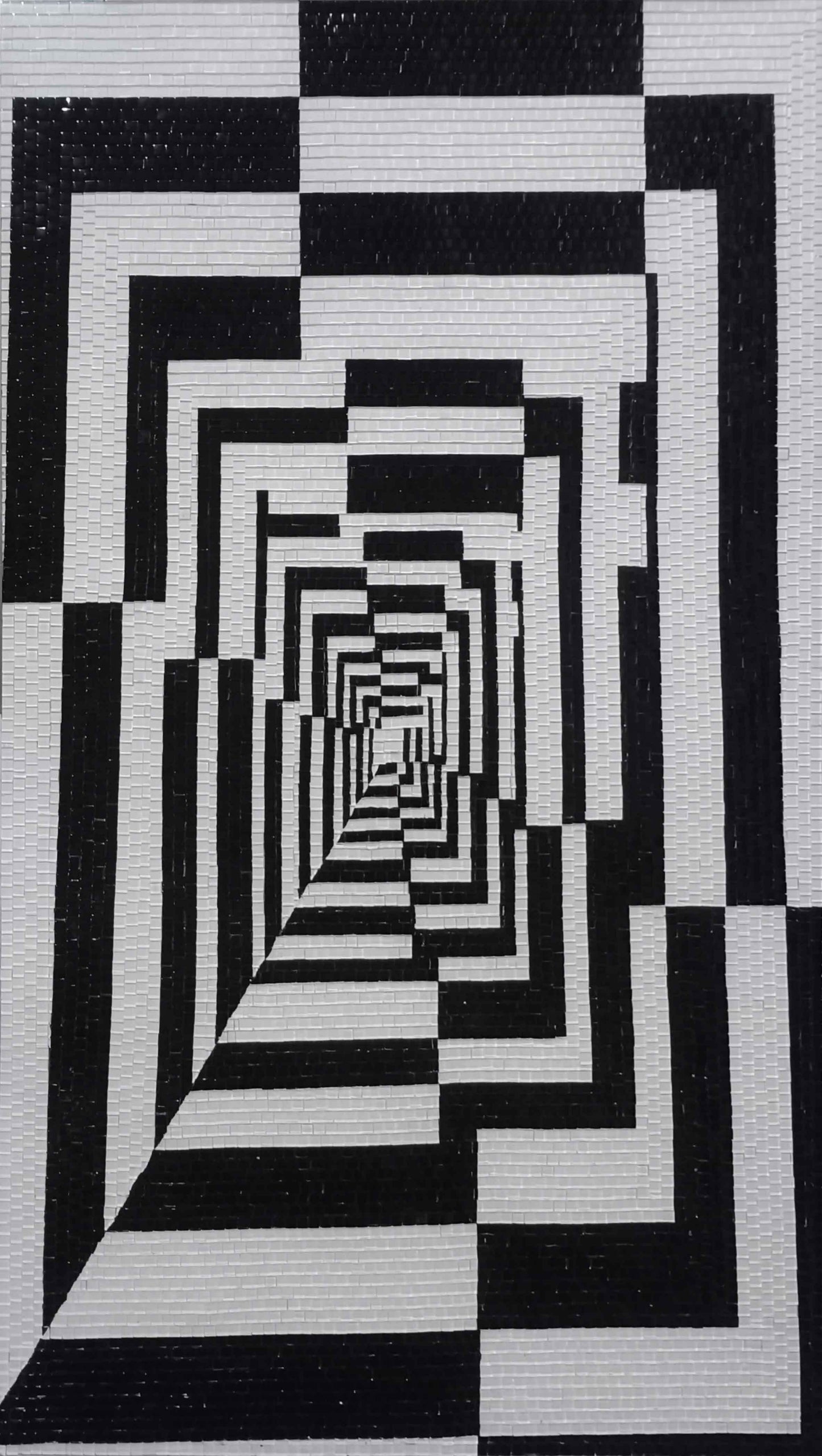 Mosaic Art Black & White - Abstract Design