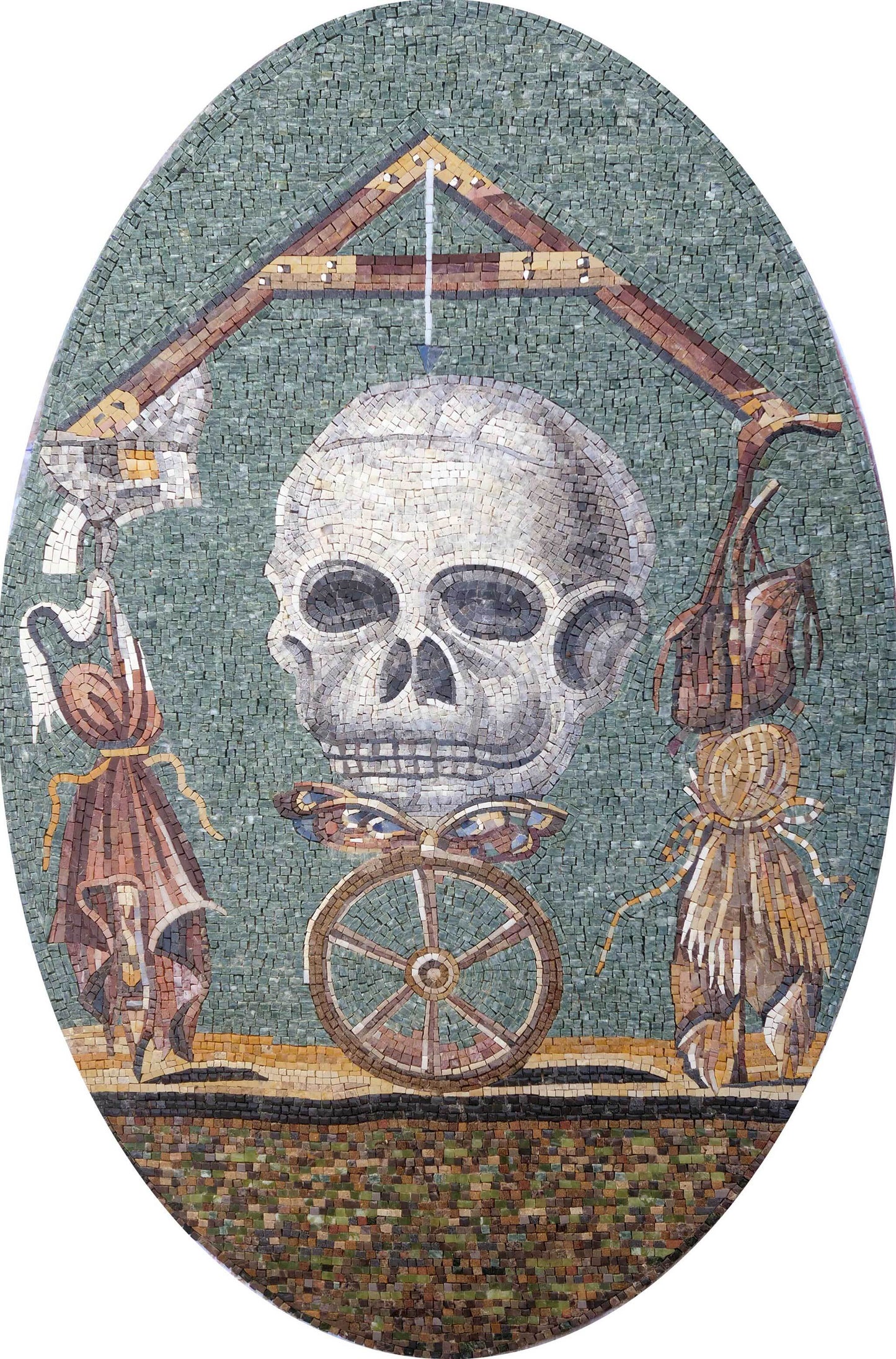 Mosaic Art - Skull On Wheel