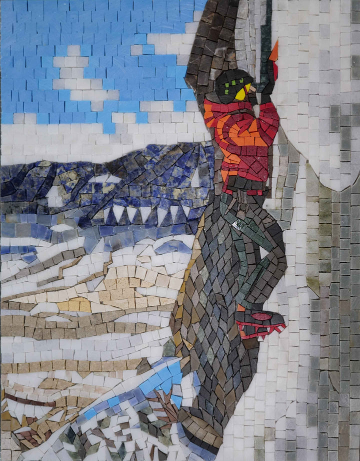 Mosaic Artwork - Climbing Mountains