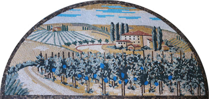 Mosaic Backsplash - Tuscany Scenery