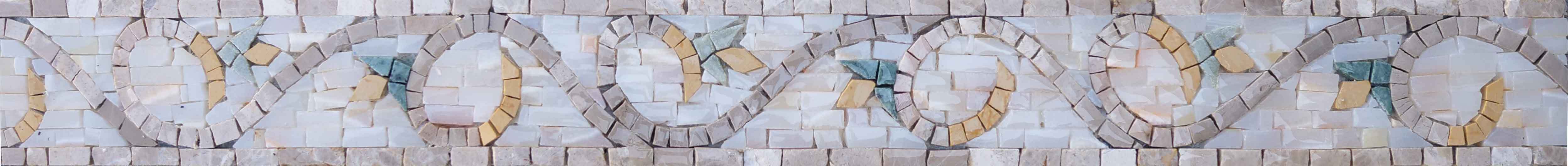 Neutral Color Border Design Neutral Floral Mosaic Border Art | Mozaico – Mozaico Art