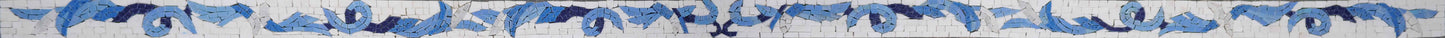 Mosaic Border - Blue Vines