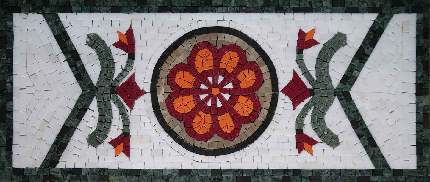Mosaic Border - Orange Flower