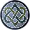 Mosaic Medallion - Colliding Green Hearts