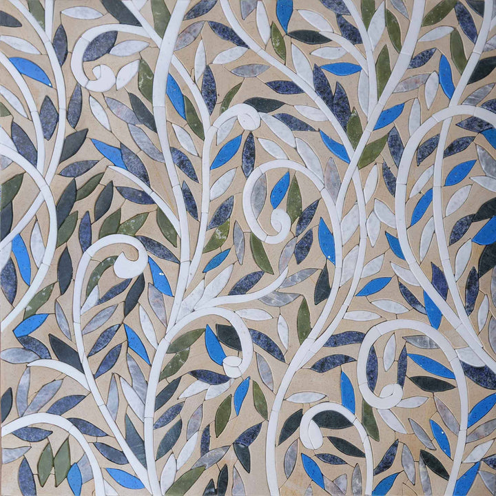 Mosaic Pattern - The Blue Leaves