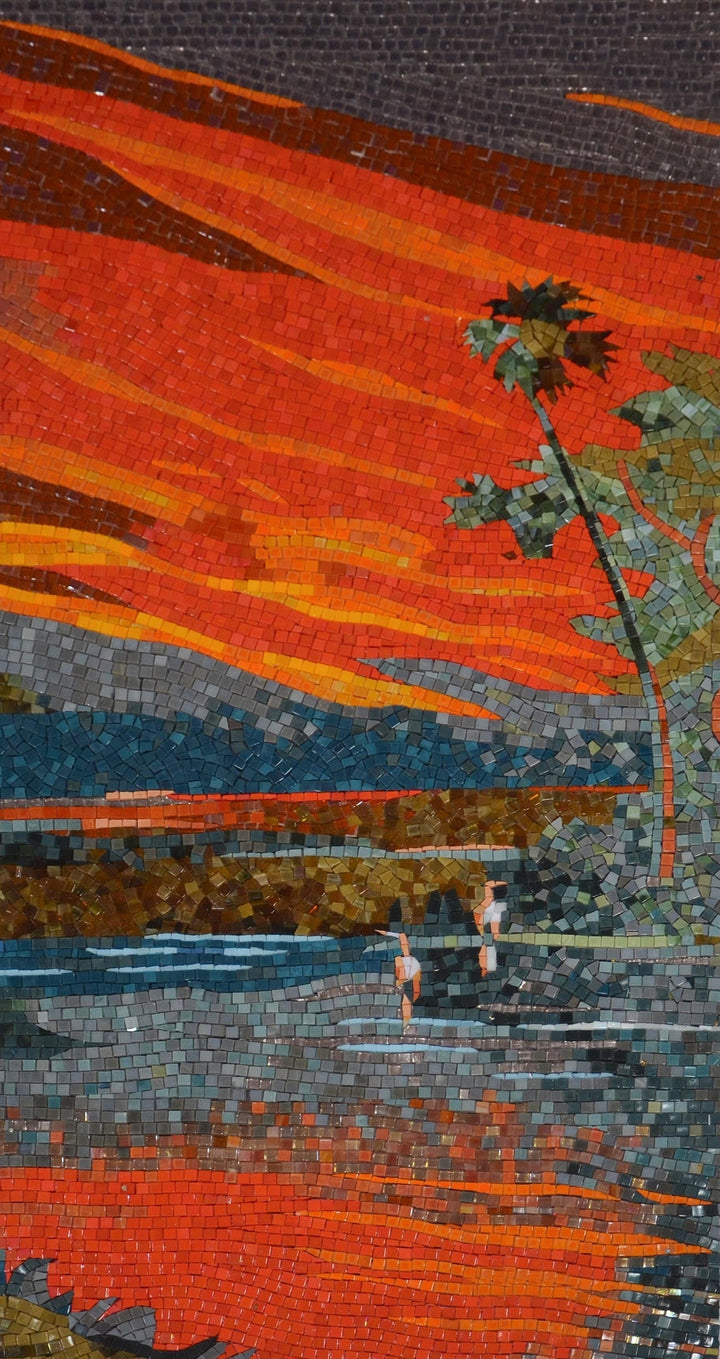 Mosaic Wall - The Orange Sunset