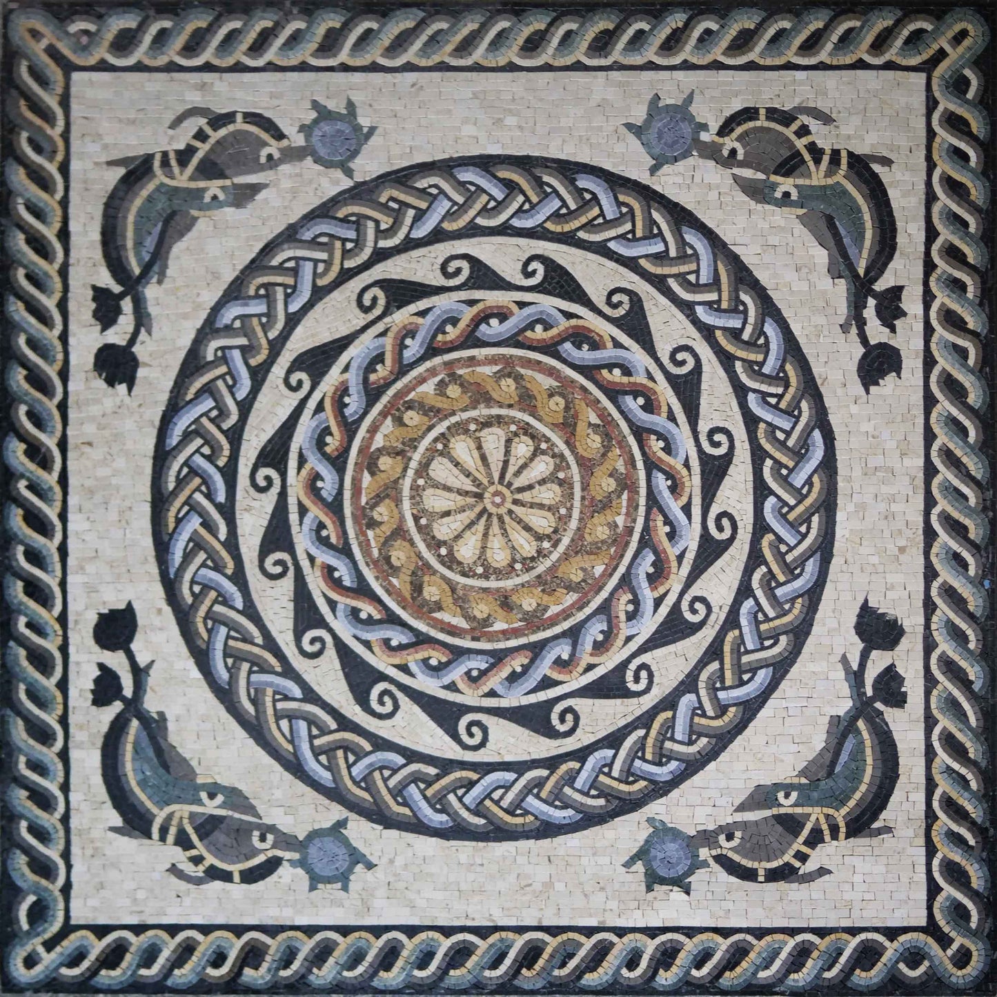 Nautical Mosaic - Ancient Fish & Waves