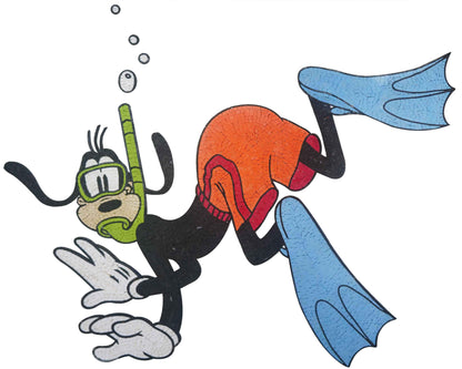 Pool Tile Art- Swimming Goofy