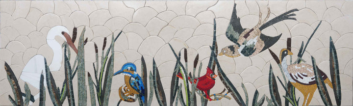 Stone Mosaic Art - Birds Carnavale